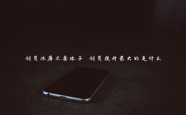 剑灵冰库不要珠子 剑灵提升最大的是什么 剑灵冰库不要珠子 剑灵提升最大的是什么