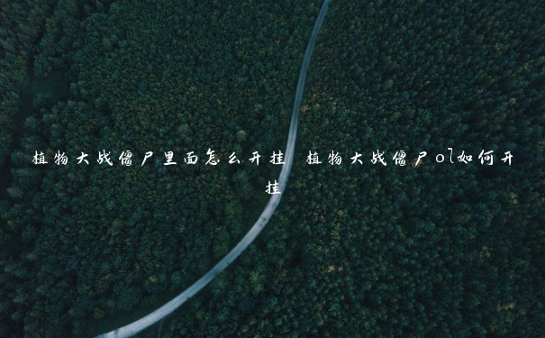植物大战僵尸里面怎么开挂 植物大战僵尸ol如何开挂