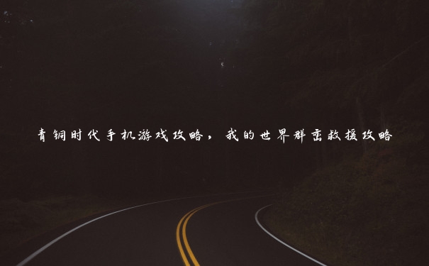青铜时代手机游戏攻略，我的世界群峦救援攻略