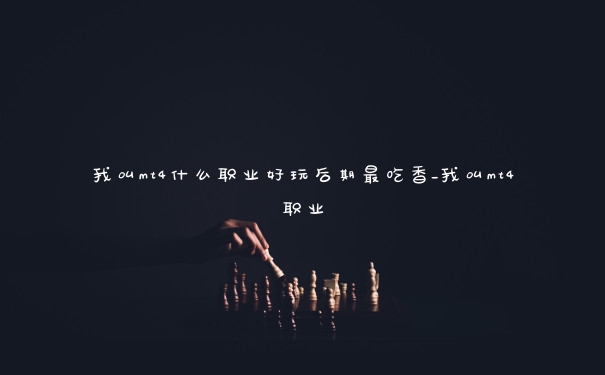 我叫mt4什么职业好玩后期最吃香_我叫mt4职业