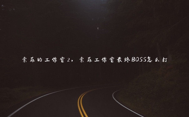 索菲的工作室2，索菲工作室最终BOSS怎么打