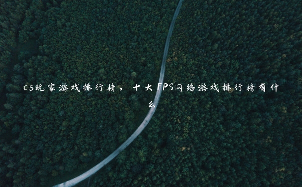cs玩家游戏排行榜，十大FPS网络游戏排行榜有什么