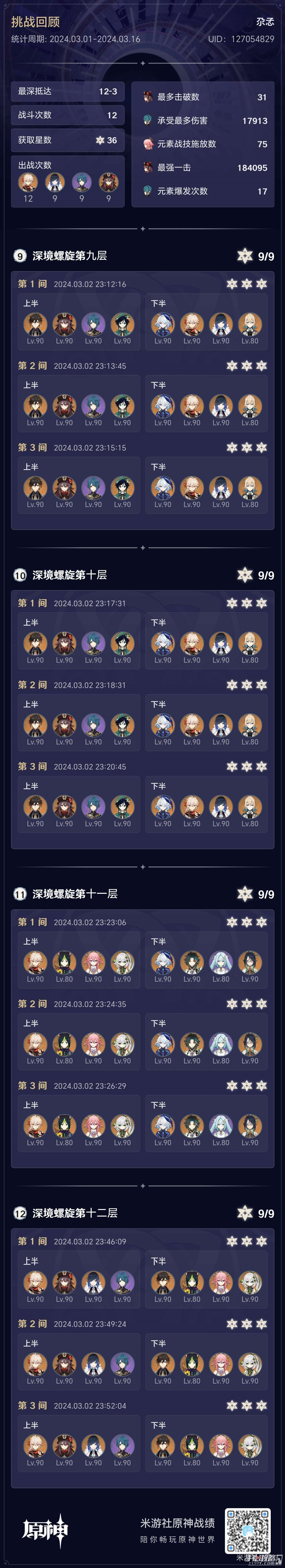 《原神》4.4下半深渊第12层满星阵容搭配攻略