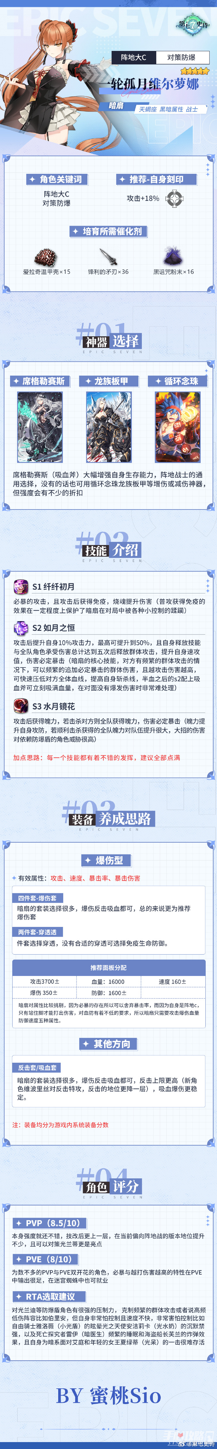《第七史诗》5星黑暗属性战士“一轮孤月维尔萝娜”解析攻略