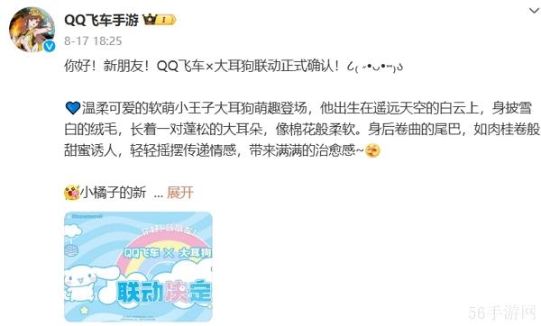 qq飞车手游三丽鸥大耳狗联动确认 全新联动活动即将上线