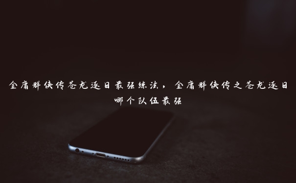 金庸群侠传苍龙逐日最强练法，金庸群侠传之苍龙逐日哪个队伍最强