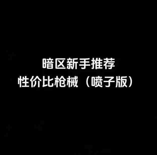 暗区突围喷子哪把最好用