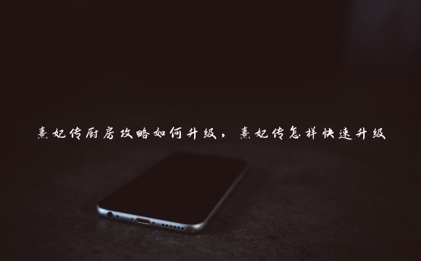 熹妃传厨房攻略如何升级，熹妃传怎样快速升级