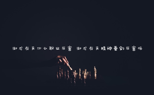 御龙在天什么职业厉害 御龙在天精神重剑厉害吗
