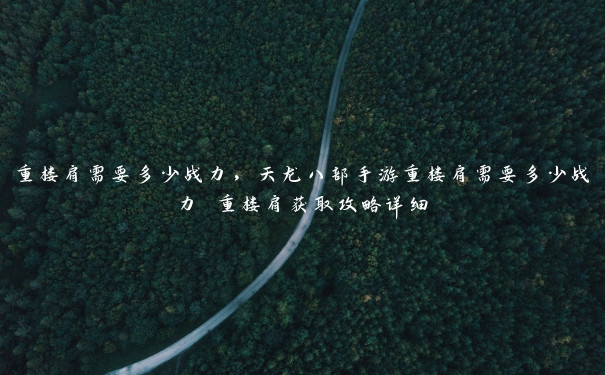 重楼肩需要多少战力，天龙八部手游重楼肩需要多少战力 重楼肩获取攻略详细