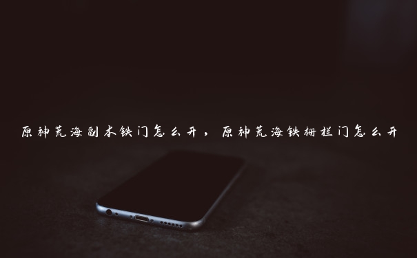 原神荒海副本铁门怎么开，原神荒海铁栅栏门怎么开