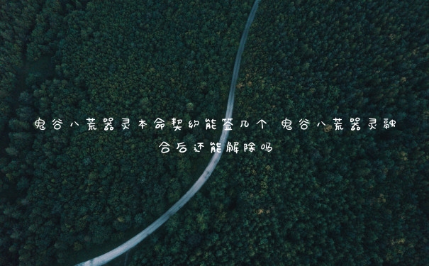 鬼谷八荒器灵本命契约能签几个 鬼谷八荒器灵融合后还能解除吗