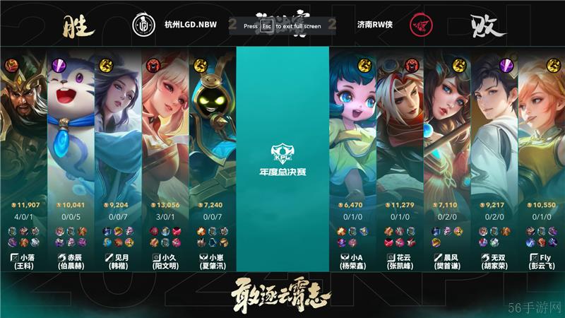 2024KPL年度总决赛11月2日赛事 济南RW侠对决杭州LGD.NBW以4比3取胜