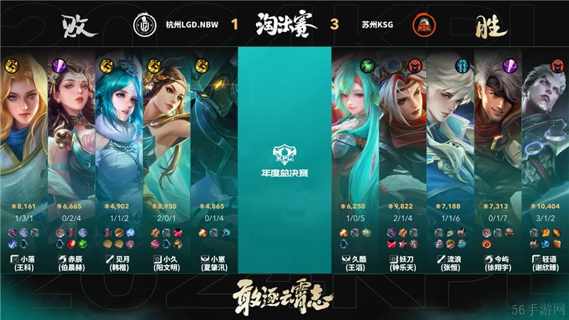 2024KPL年度总决赛10月31日赛事 苏州KSG对决杭州LGD.NBW以4比1取胜