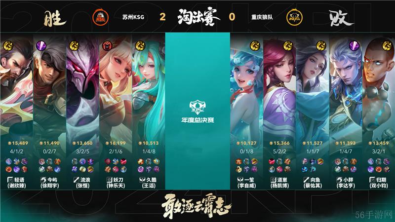 2024KPL年度总决赛11月10日赛事 重庆狼队对决苏州KSG以4比3取胜