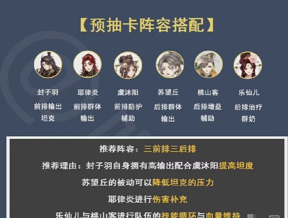 花亦山心之月预抽卡角色选择推荐
