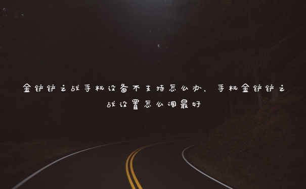 金铲铲之战手机设备不支持怎么办，手机金铲铲之战设置怎么调最好